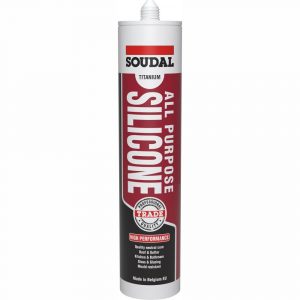 Soudal 127785 All Purpose Trade Silicone Kitchen Roof Glass Colorbond Titanium 300ml 128286