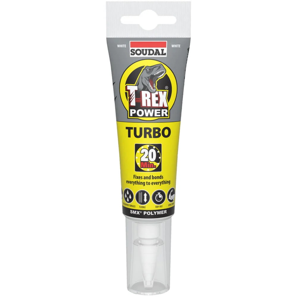 Soudal 132601 T-Rex Power Turbo 125ml SMX® Polymer Sealant Adhesive White 146105 Image