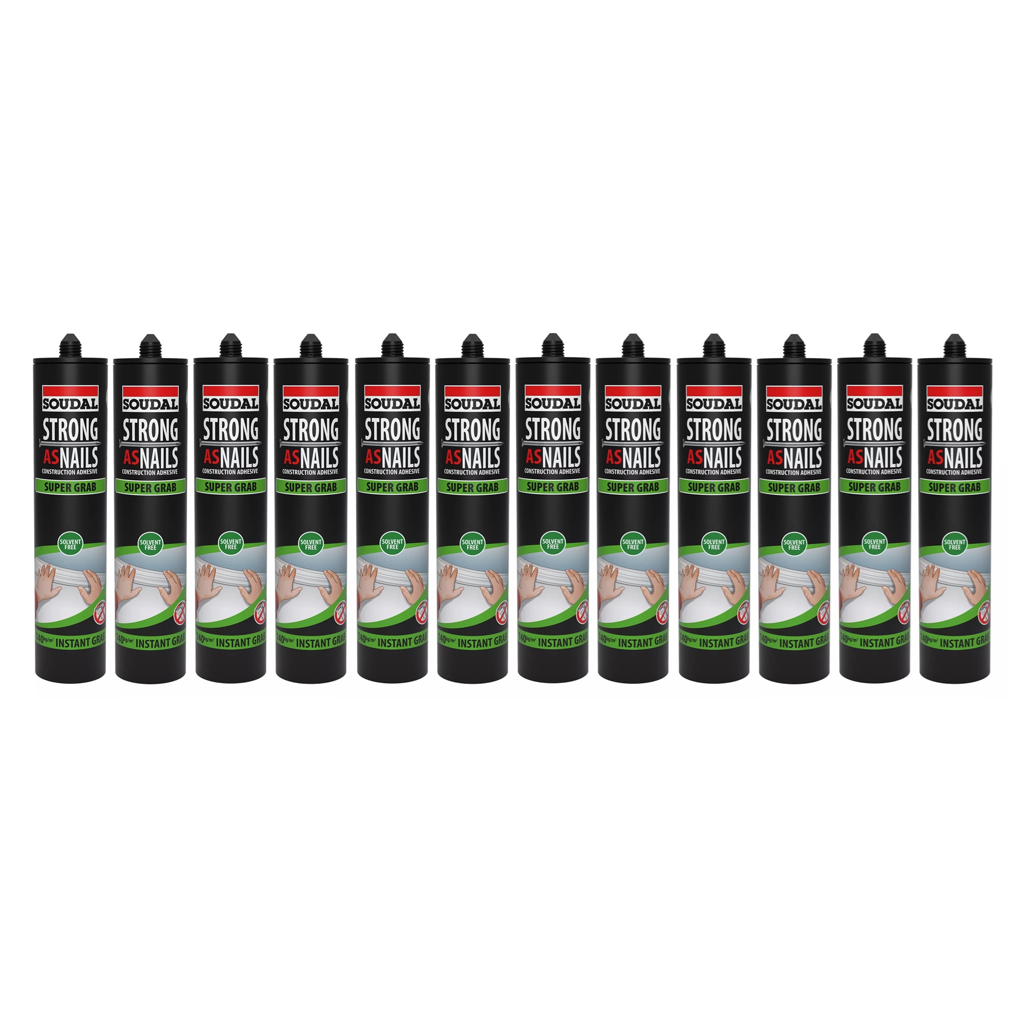 Soudal 144903 Strong As Nails SUPER GRAB Solvent Free Liquid Adhesive 350g 12 Pack (1 Box) 160736 Image