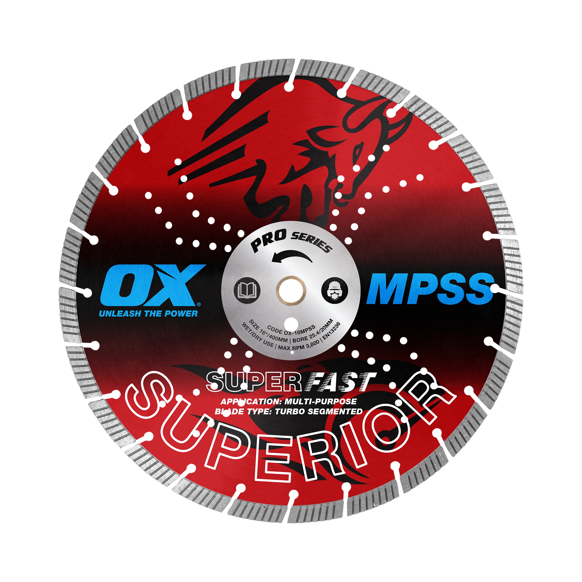 OX Tools OX-16MPSS Professional Superior Superfast Turbo Segmented Blade 400mm Multi-Purpose Image