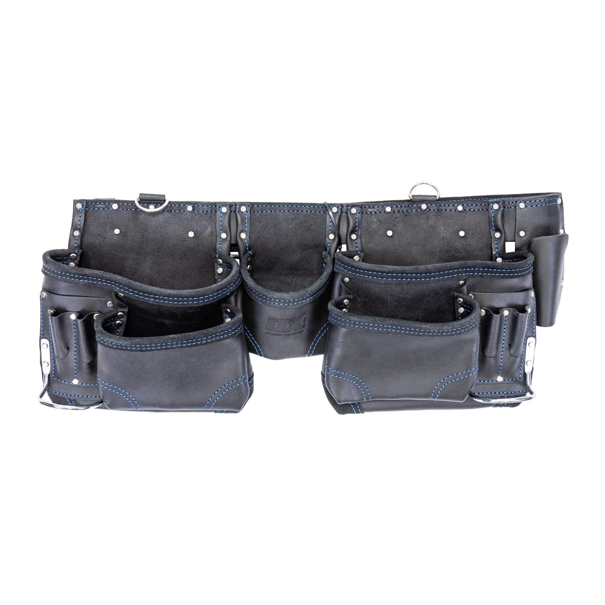 OX Tools OX-T265601 Trade Professional Black Leather 12 Pocket Construction Apron Image