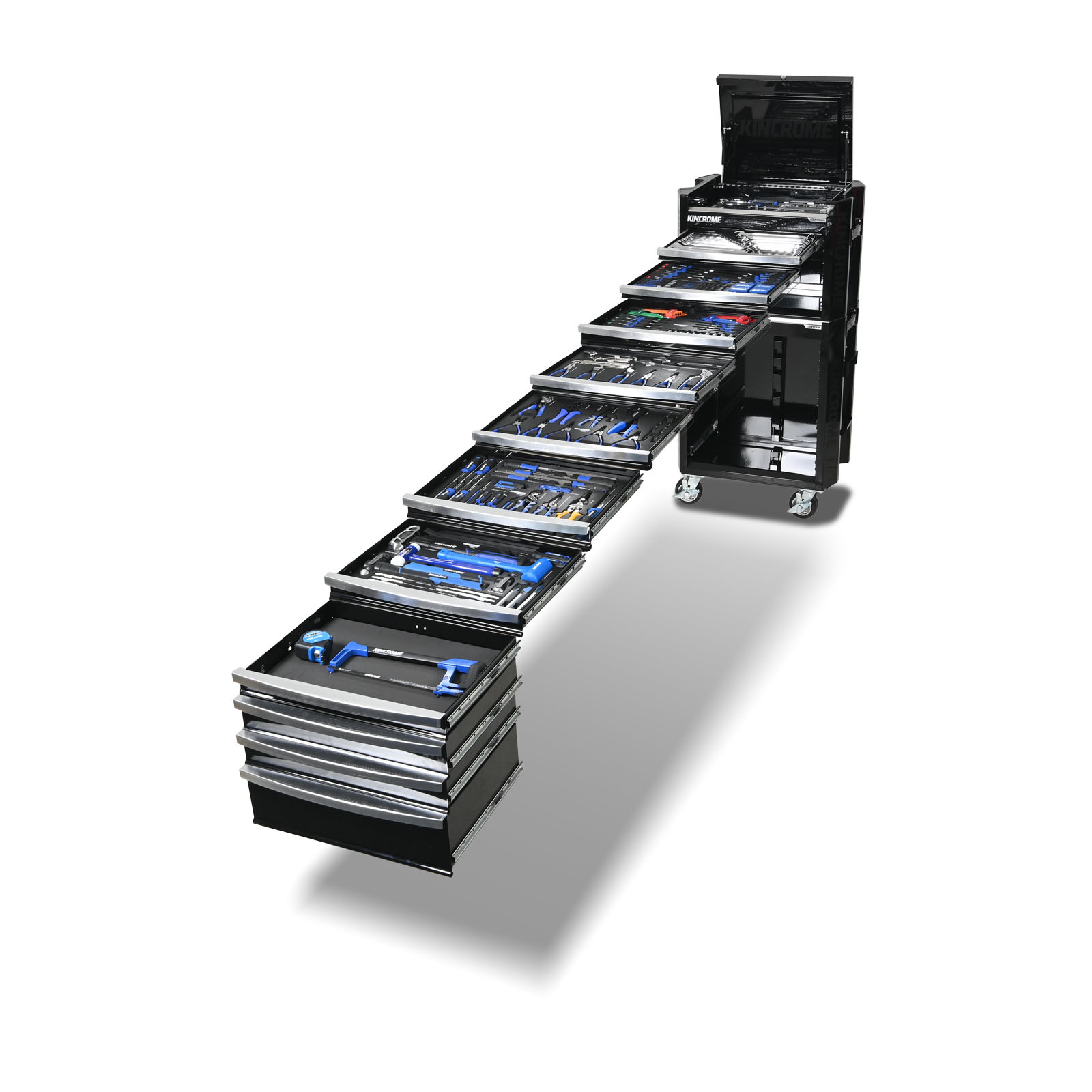 Kincrome K1954B CONTOUR® Workshop Chest & Trolley Tool Kit 480 Piece 11 Drawer (29″) Black Image