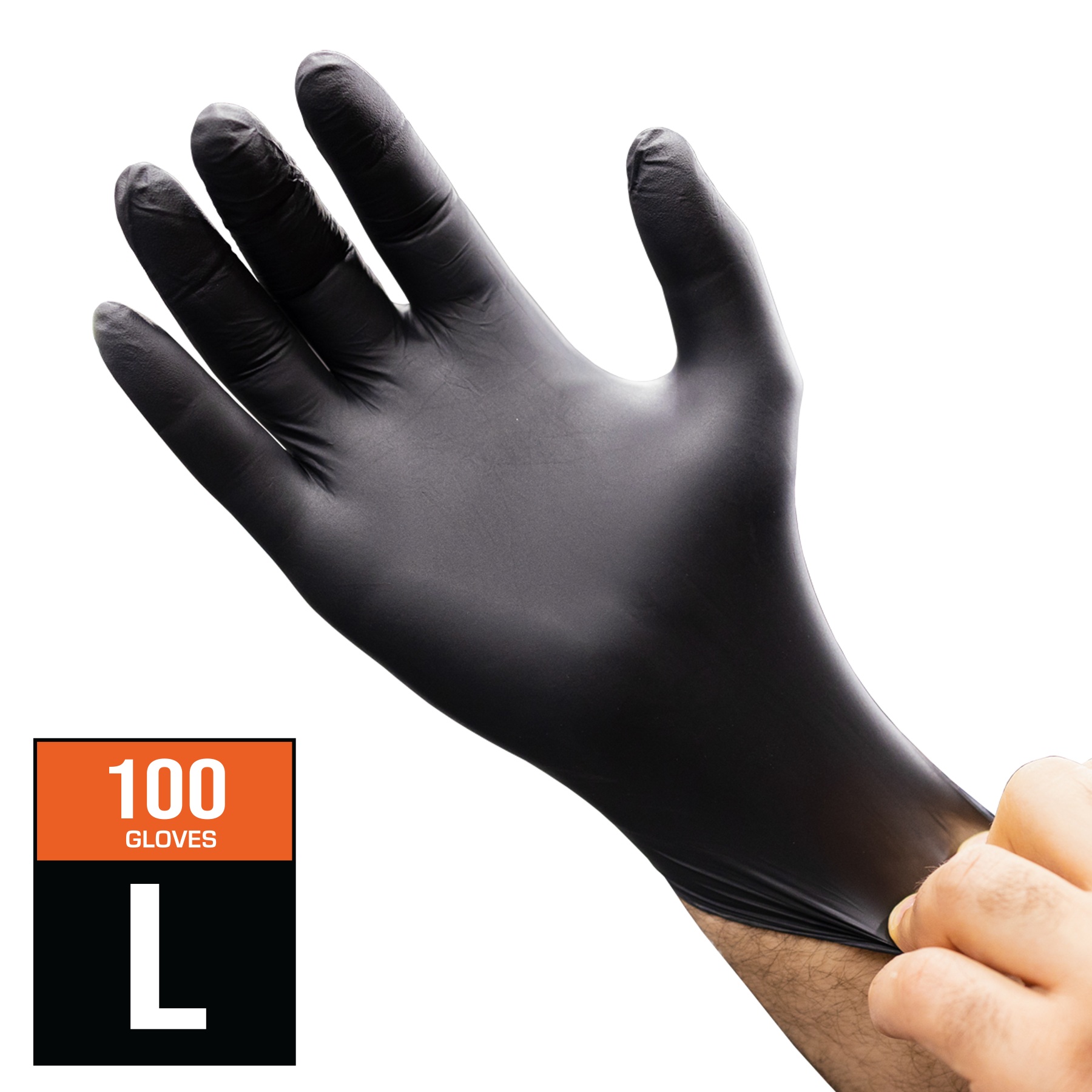 SP Tools SP68803 Heavy Duty Disposable Nitrile Gloves, Powder Free Ambidextrous Box of 100 – Large (L) Image