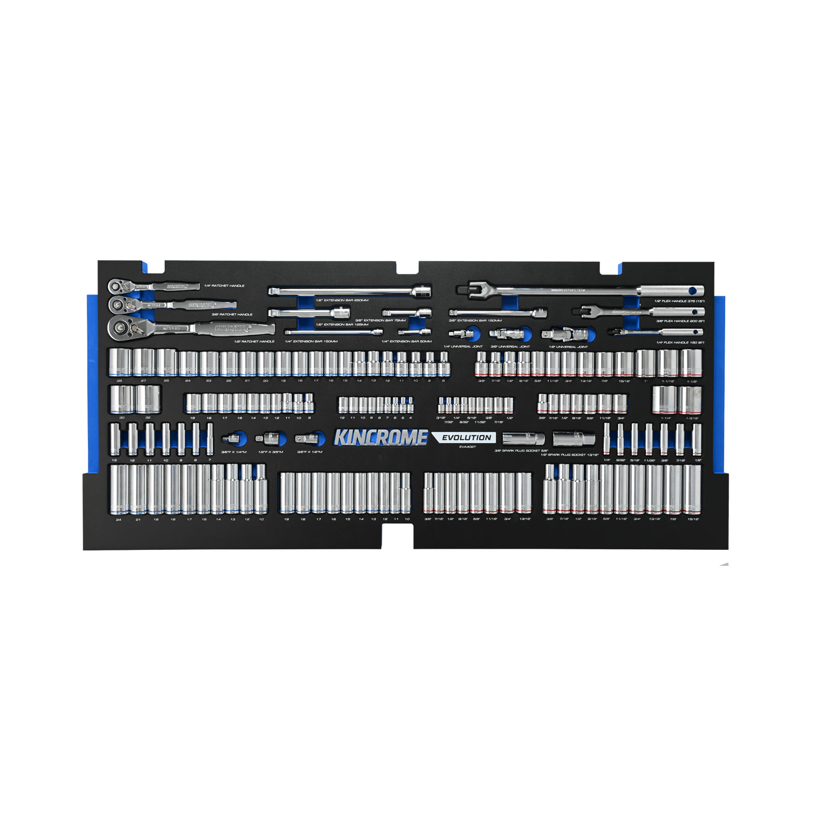 Kincrome EVA402T EVOLUTION 144 Piece Sockets & Accessories EVA Tray Set Image