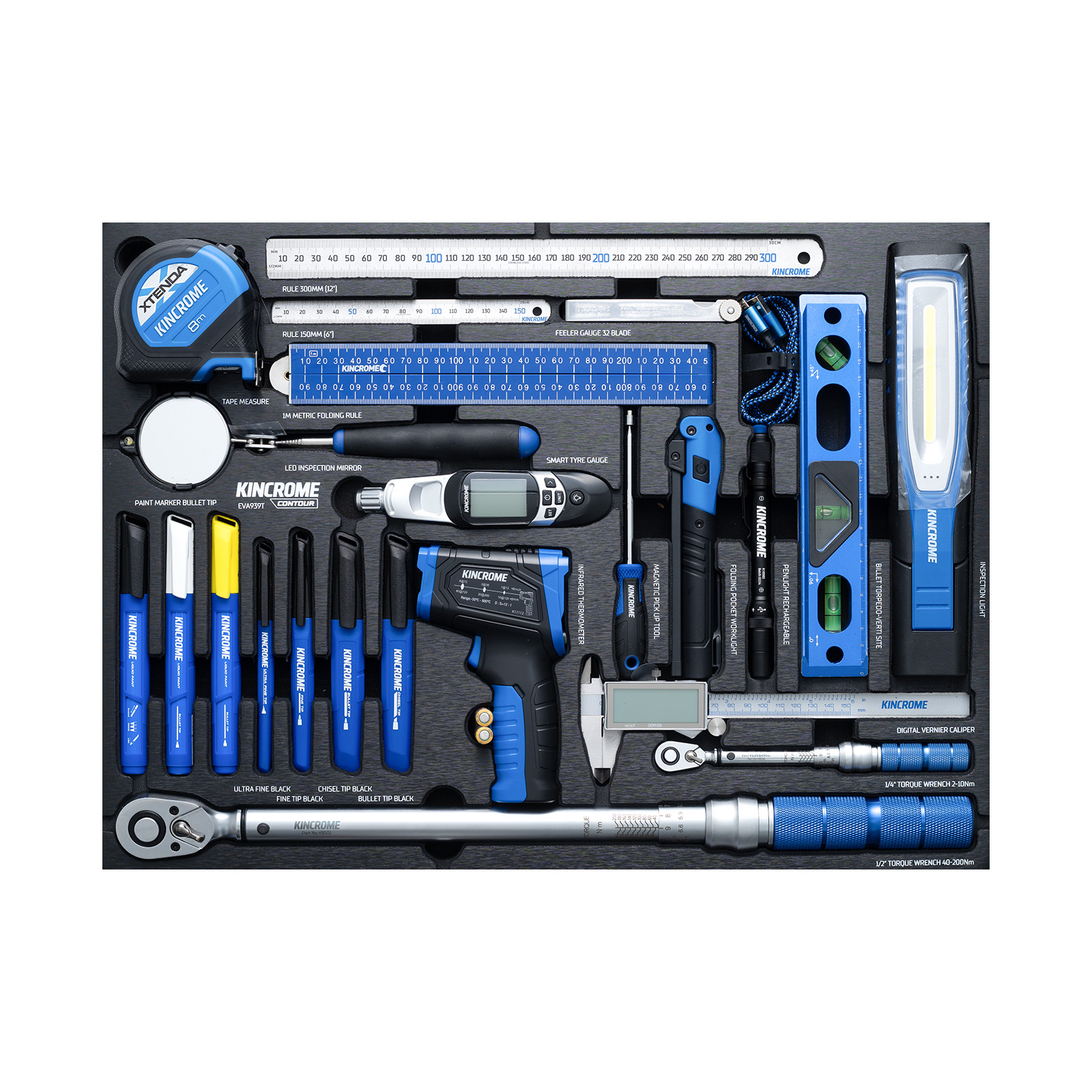 Kincrome EVA939T CONTOUR® 23 Piece Measuring & Lighting EVA Tray Set Image