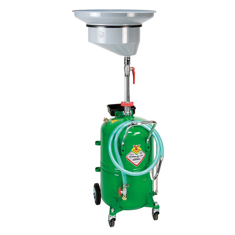 RAASM RA-42065 65L Mobile Waste Oil Gravity Drainer with Central Recovery Bowl Image