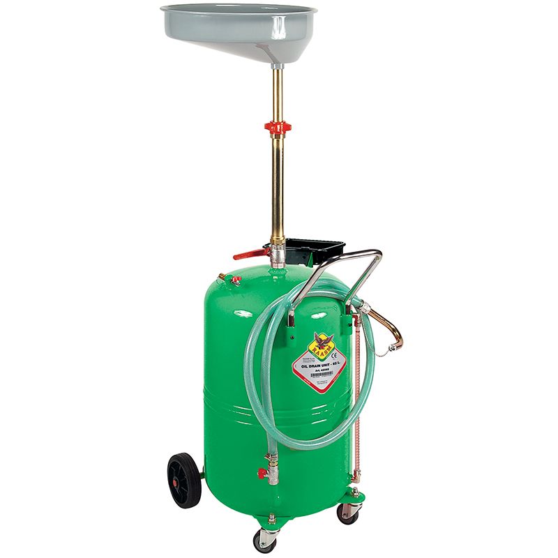 RAASM RA-42085 80L Mobile Waste Oil Gravity Drainer with Central Recovery Bowl Image