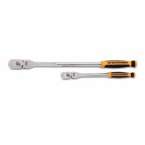 GEARWRENCH 81204XP 1/4″ & 3/8” Square Drive 2 Piece 120XP™ Dual Material Flex Handle Teardrop Ratchet Set