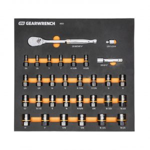 GEARWRENCH 86525 31 Piece 3/8" Drive 90T Ratchet and Bolt Biter™ Socket Set with EVA Foam Storage Tray