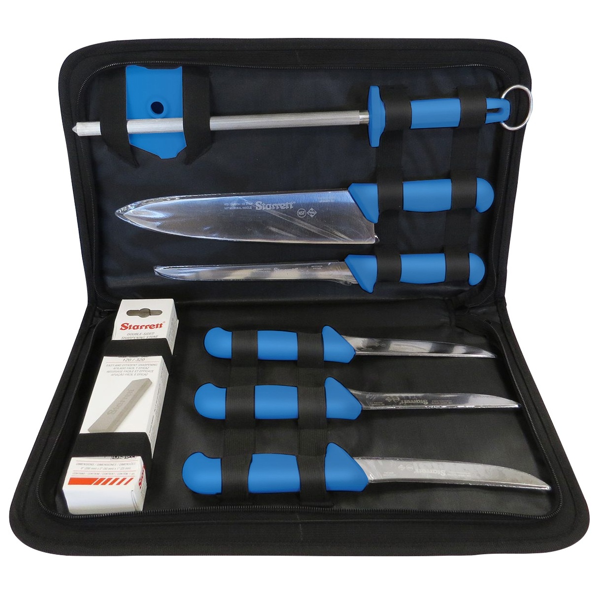 Starrett BKK-8B Professional Hunting & Fishing Knife Set in a Carry Case 8 Piece Image