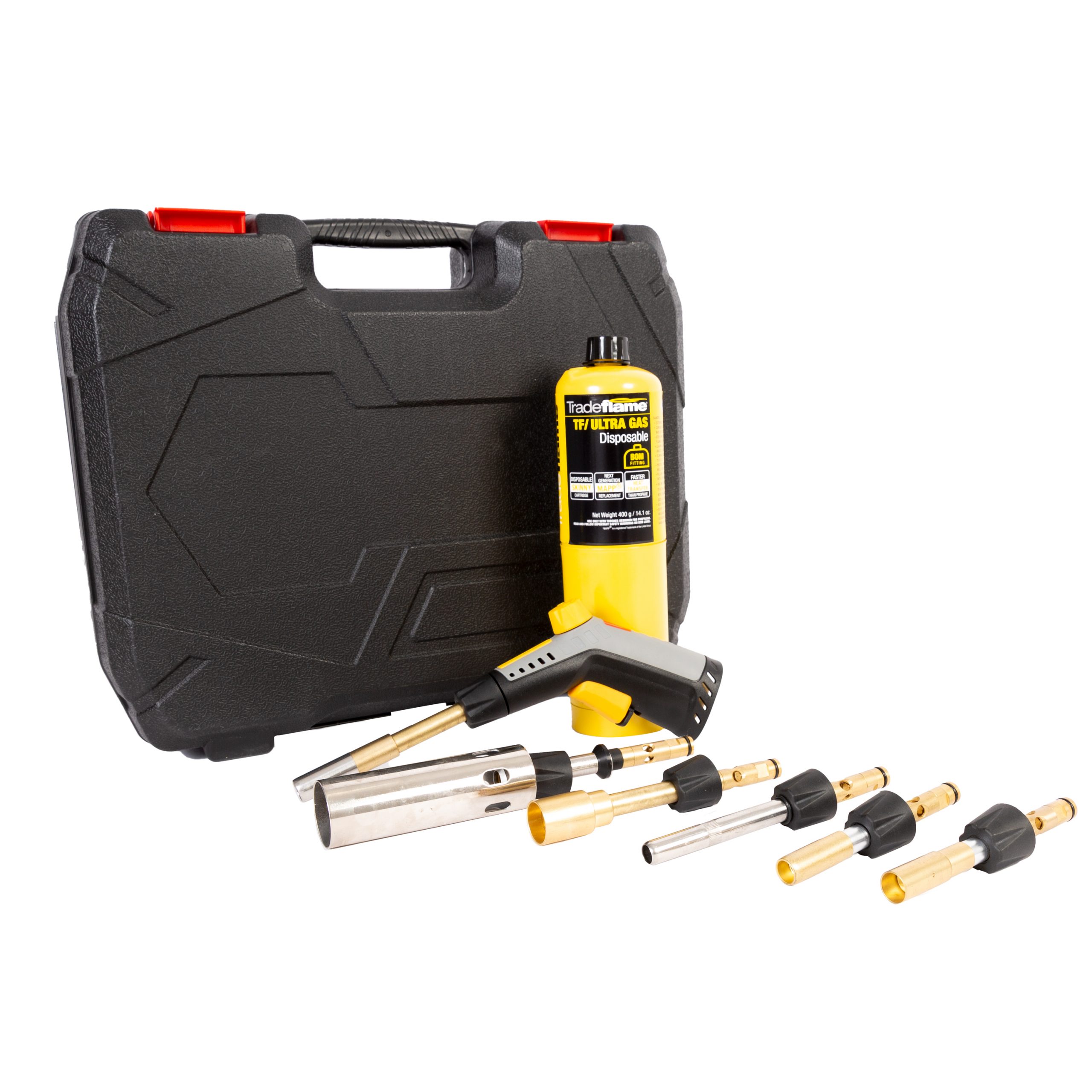 Tradeflame 219112 TF/ULTRA GAS Cyclone Turbo MAPP Gas Blow Torch Kit 9 Piece Set Image