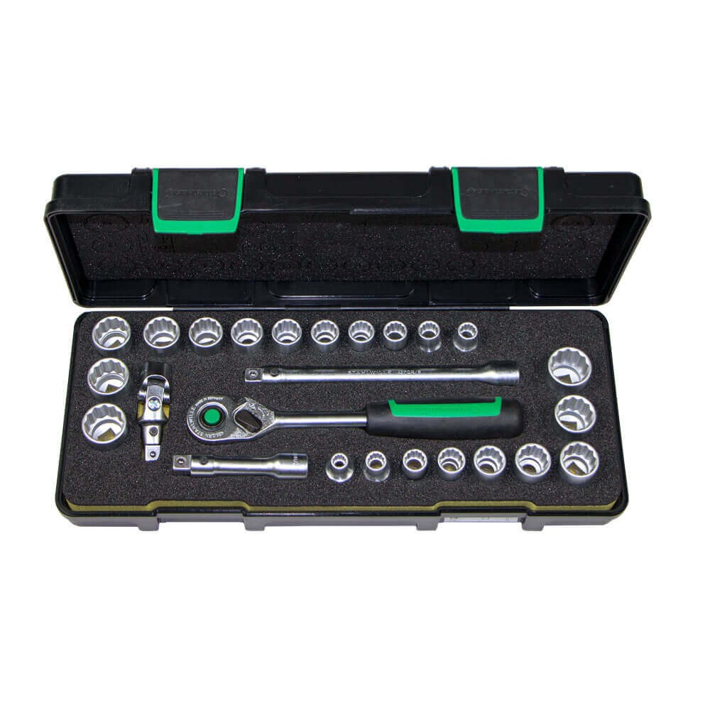 Stahlwille 91298238 SW45/45A/21/4 TCSP 3/8″ Square Drive 12 Point Socket Set Metric & SAE - Made in Germany Image