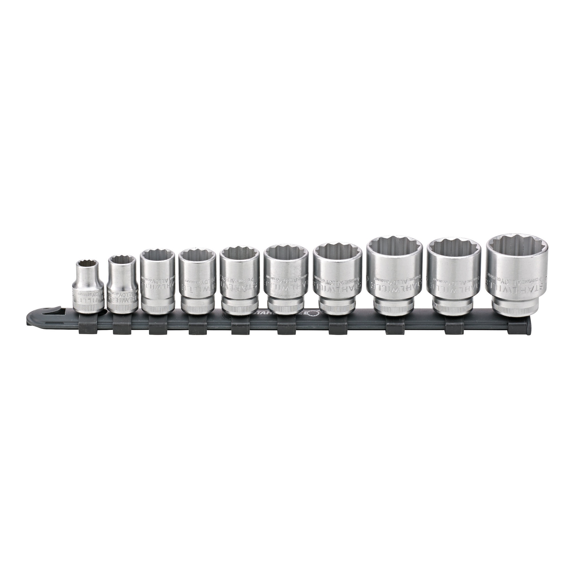 Stahlwille 96052010 Type 45/10-12917 3/8″ Square Drive 12 Point Socket Set Metric - Made in Germany Image