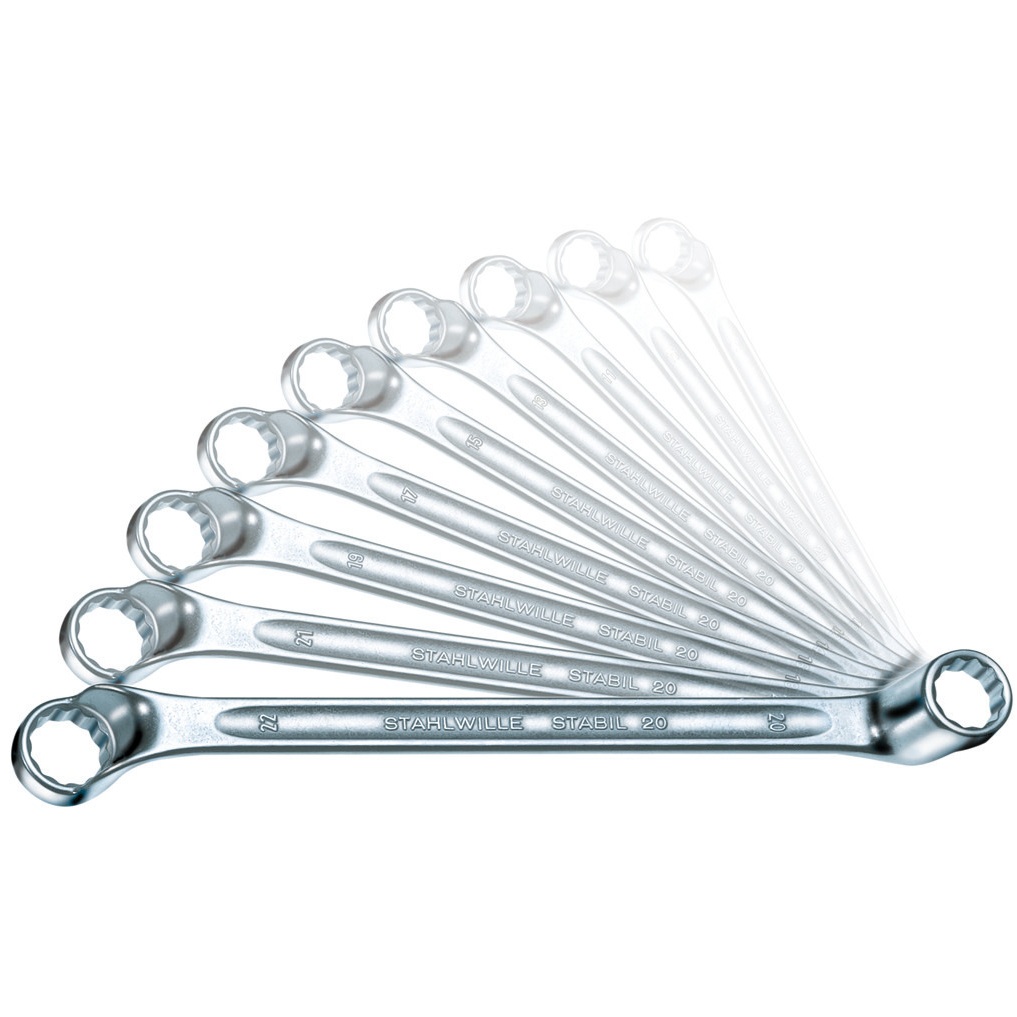 Stahlwille 96410407 STABIL® Type 20/10 Offset Double Ended Ring Spanner Set Metric - Made in Germany Image