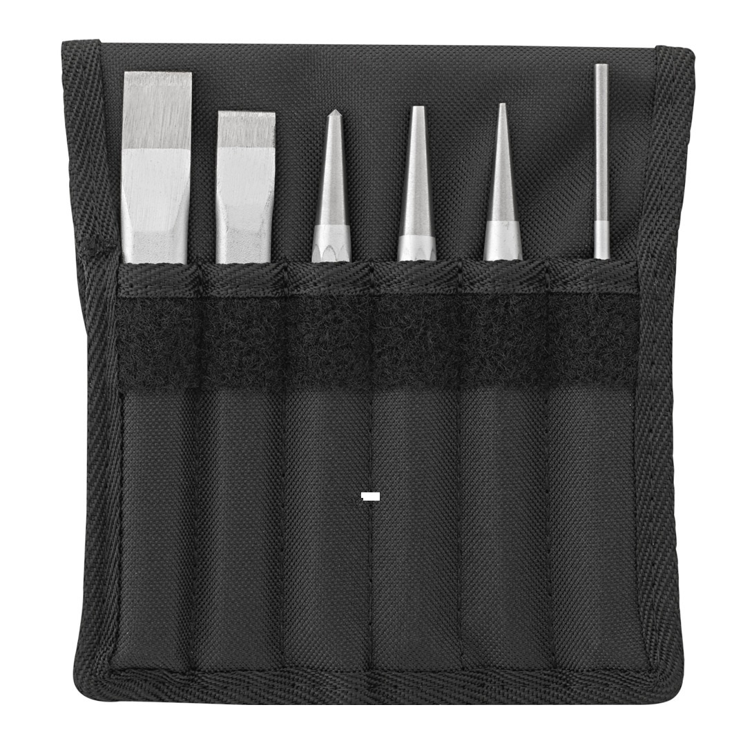 Stahlwille 98812203 102-108/6 Chisel, Drift Punch, Pin Punch and Centre Punch Set in Textile Wallet - Made in Germany Image