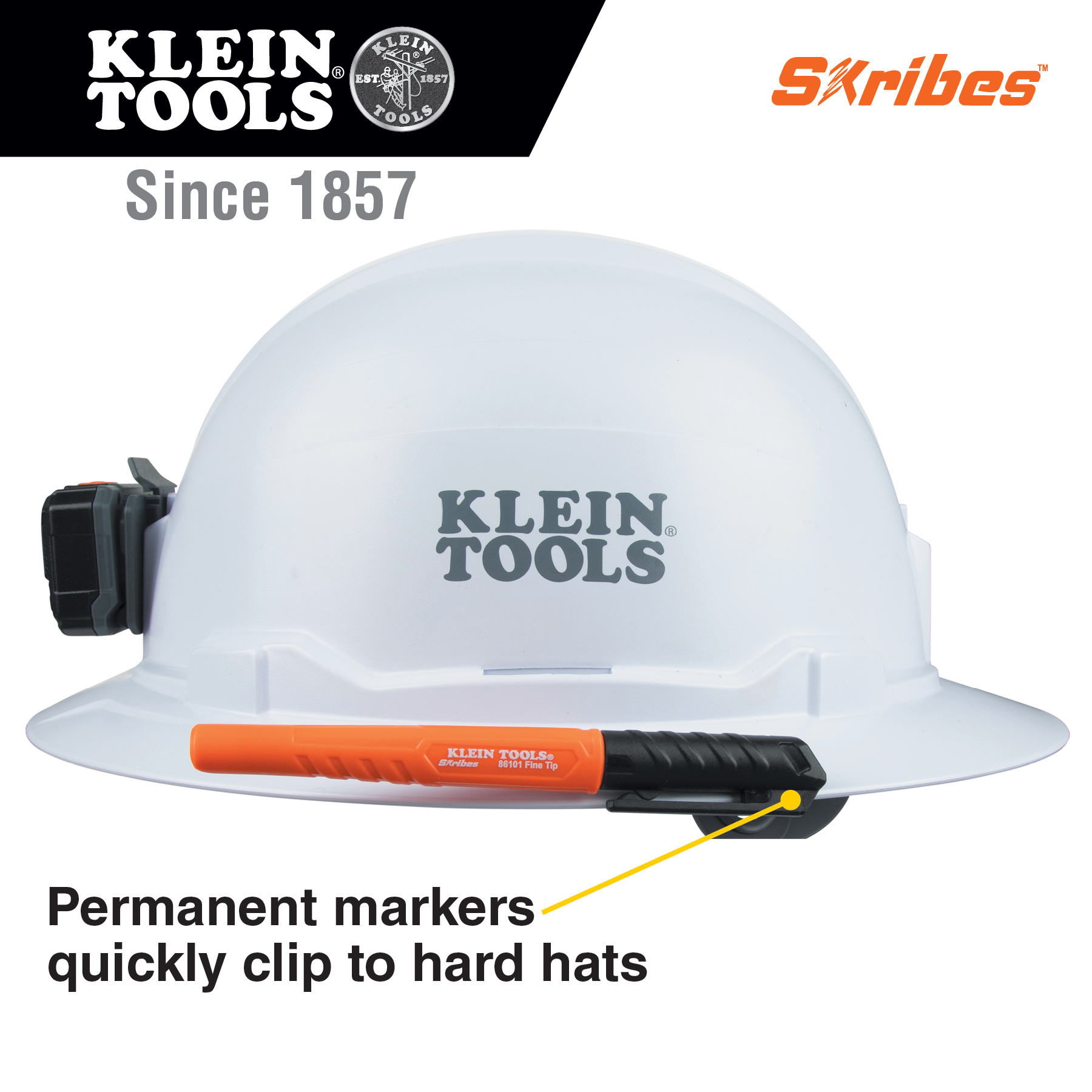 KLEIN Tools A-8610112 Skribes™ Fine Tip Permanent Markers, Black, 12-Pack - Image 3