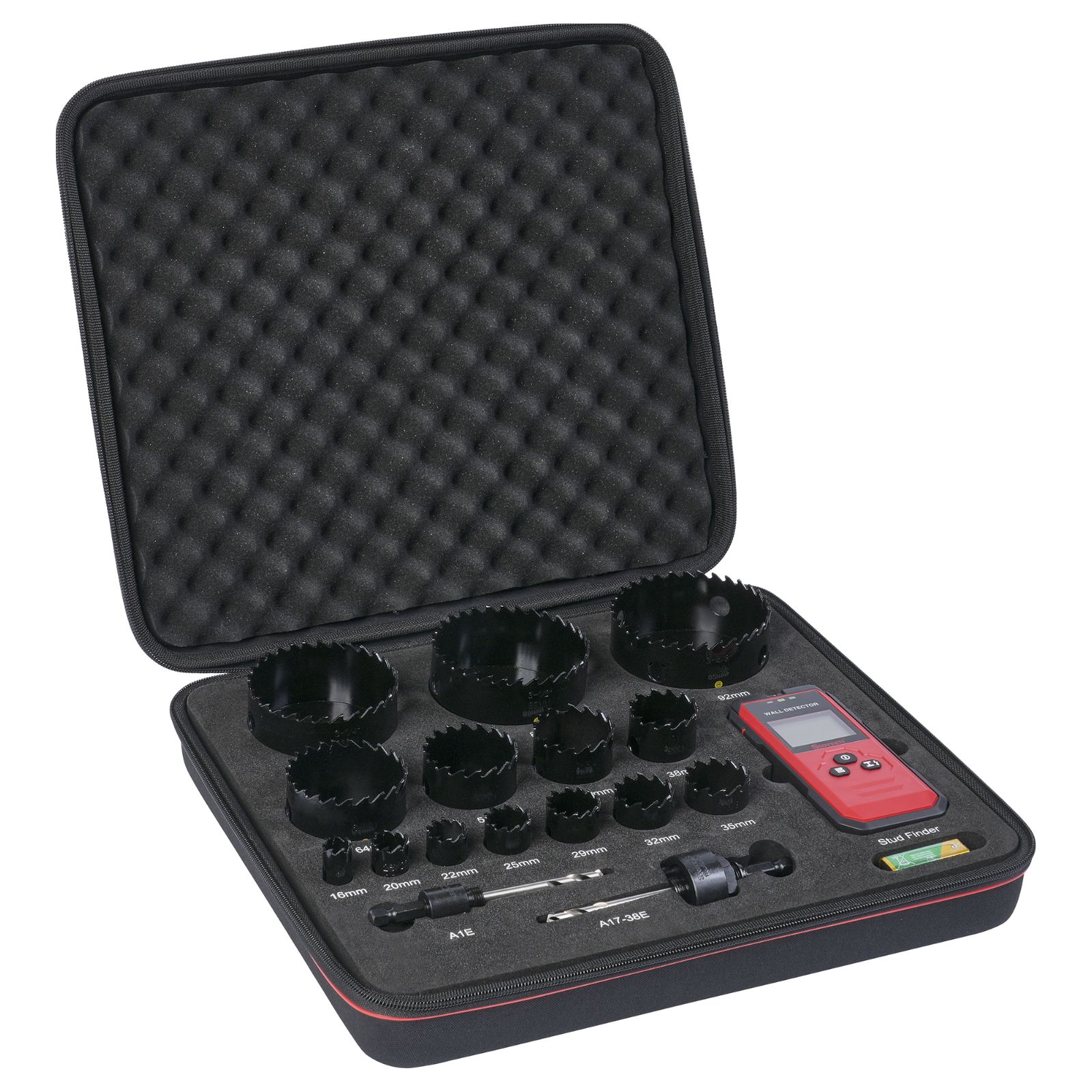 Starrett KCT1402SF Carbide-Tipped 14 Piece Hole Saw Set with Stud Finder Image