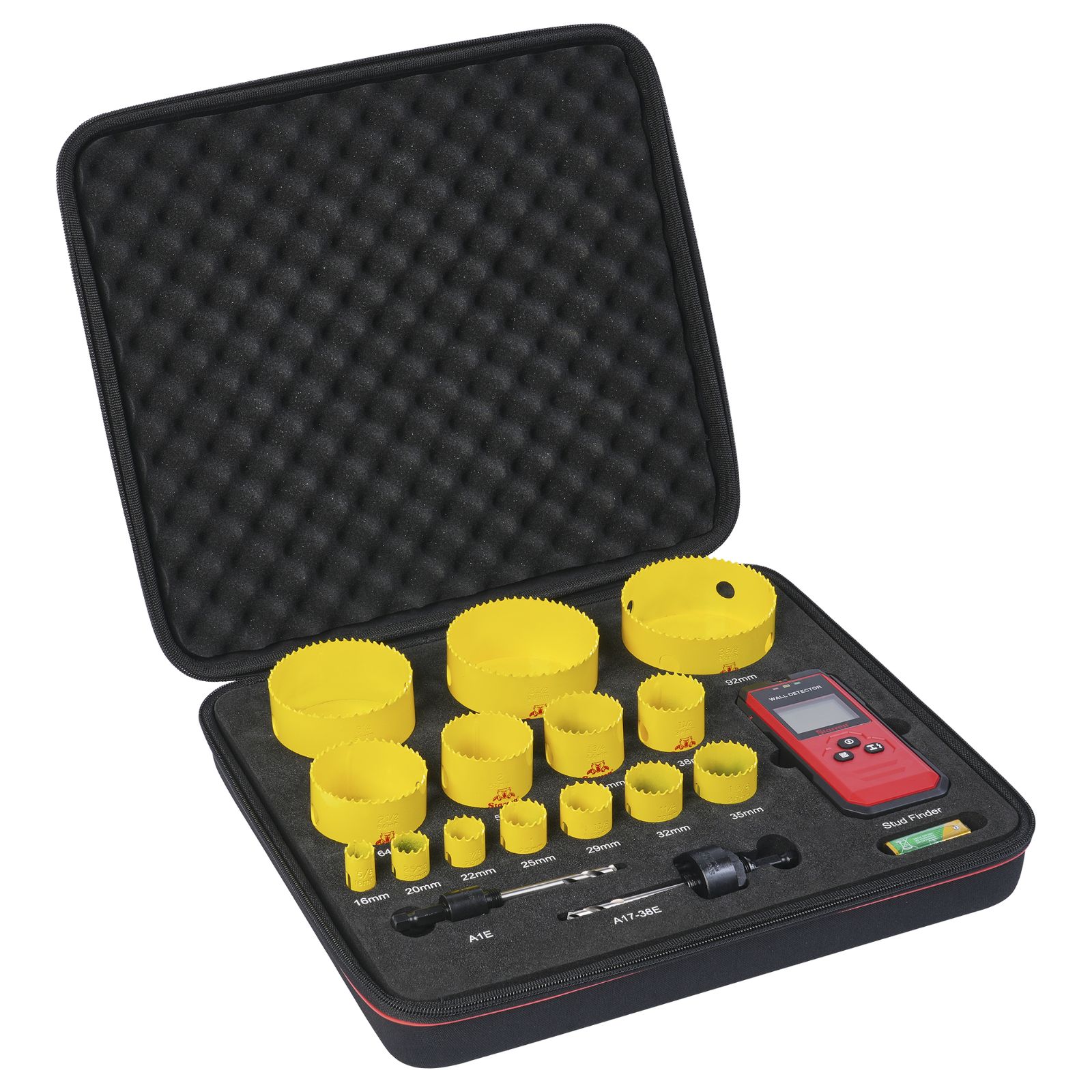 Starrett KFC1402SF Fast Cut 14 Piece Hole Saw Set with Stud Finder Image