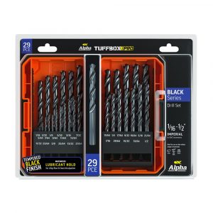 Alpha SI29BTP Black Series Imperial Tuffbox Pro Drill Set 29 Piece