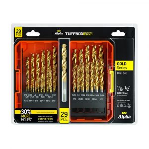 Alpha SI29TP Gold Series Imperial Tuffbox Pro Drill Set 29 Piece