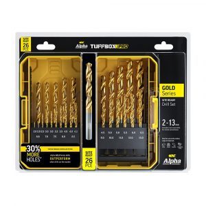 Alpha SM26TP Gold Series Site Ready Metric Tuffbox Pro Drill Set 26 Piece