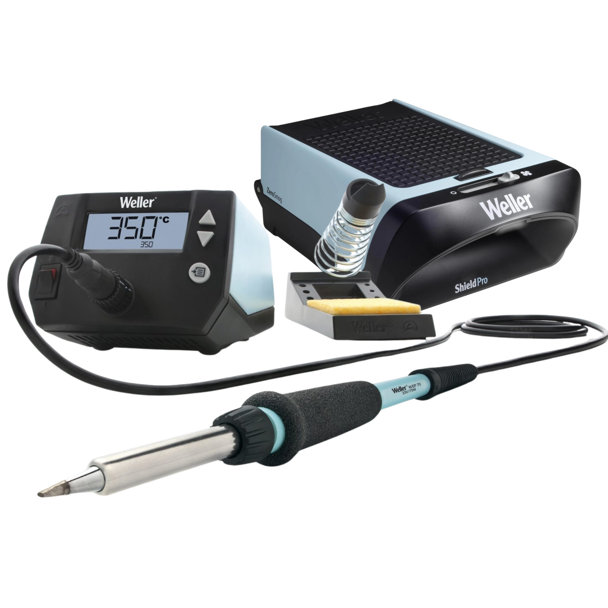 Weller WE1010 + FT91019299 ZeroSmog Shield Pro + Solder & Extract Bundle Image