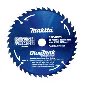 Makita B-15154 BlueMak TCT Saw Blade 185mm x 20mm x 40T