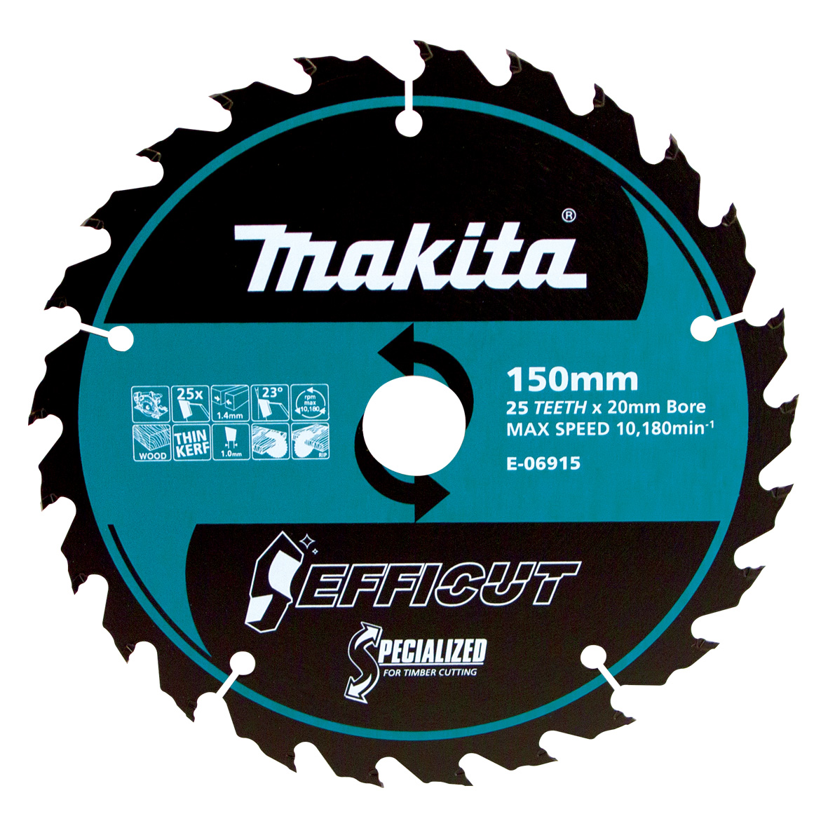 Makita E-06915 Efficut Wood TCT Saw Blade 150mm × 20mm × 25T Image