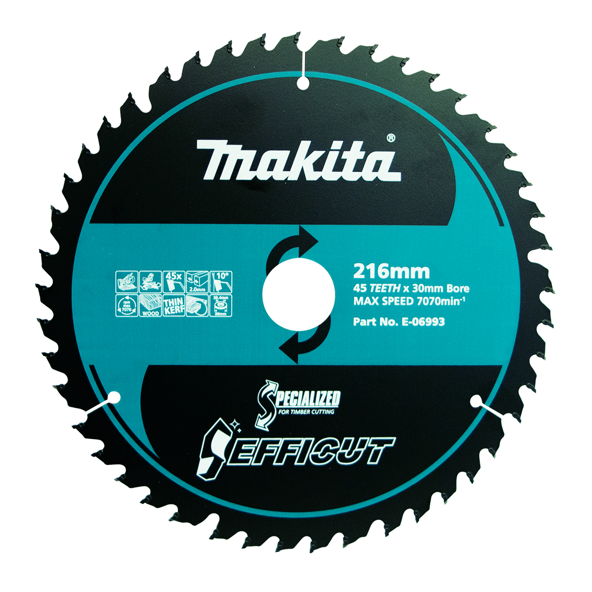 Makita E-06993 Efficut Wood TCT Saw Blade 216mm × 30mm × 45T Image