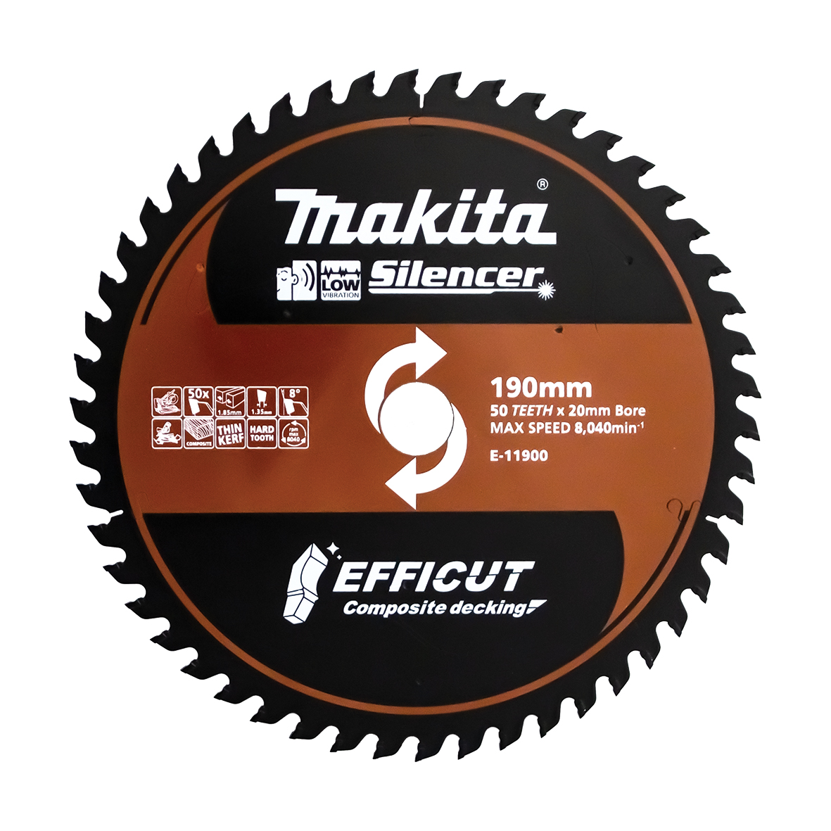 Makita E-11900 Efficut Composite Decking TCT Saw Blade 190mm × 20mm × 50T Image