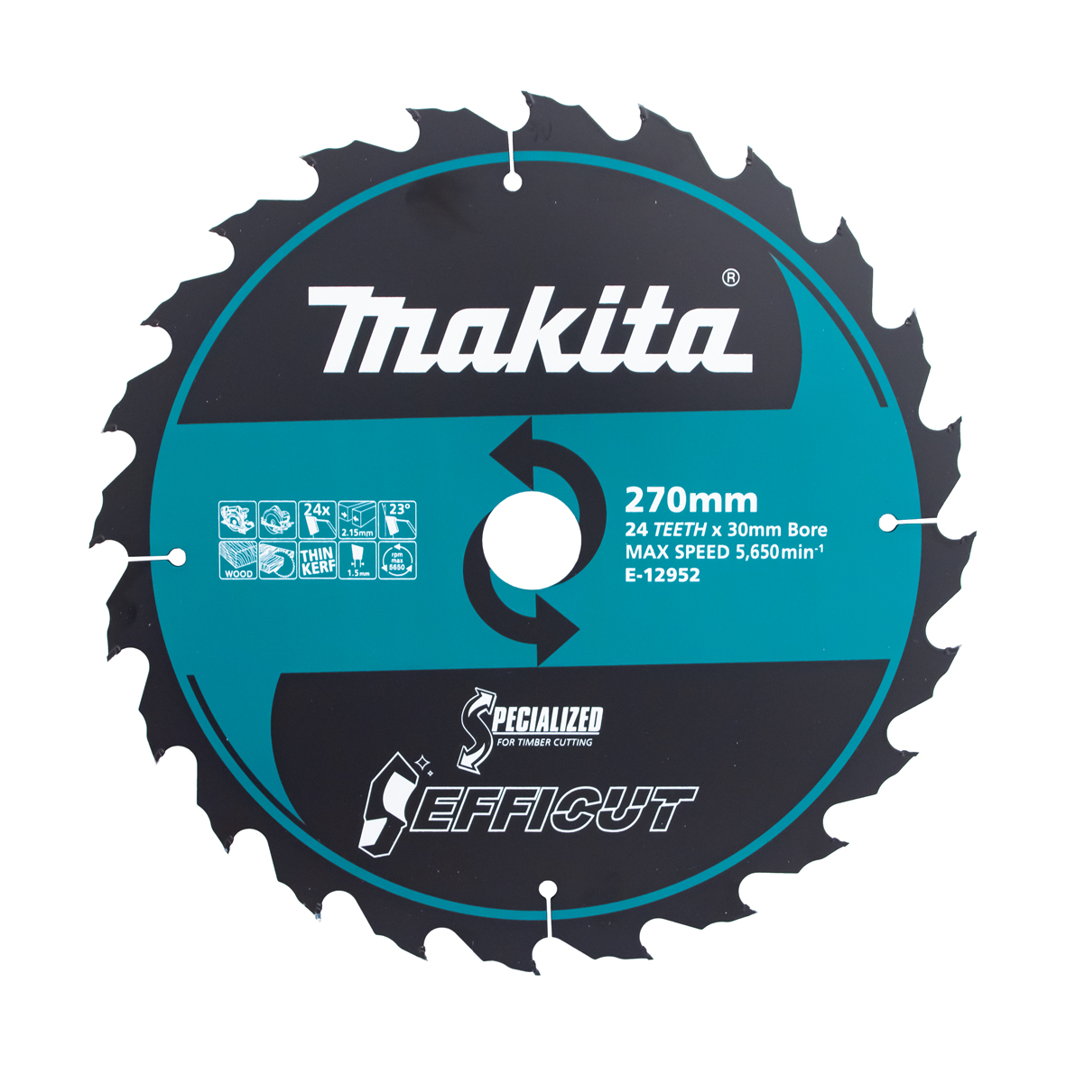 Makita E-12952 Efficut Wood TCT Saw Blade 270mm × 30mm × 24T Image
