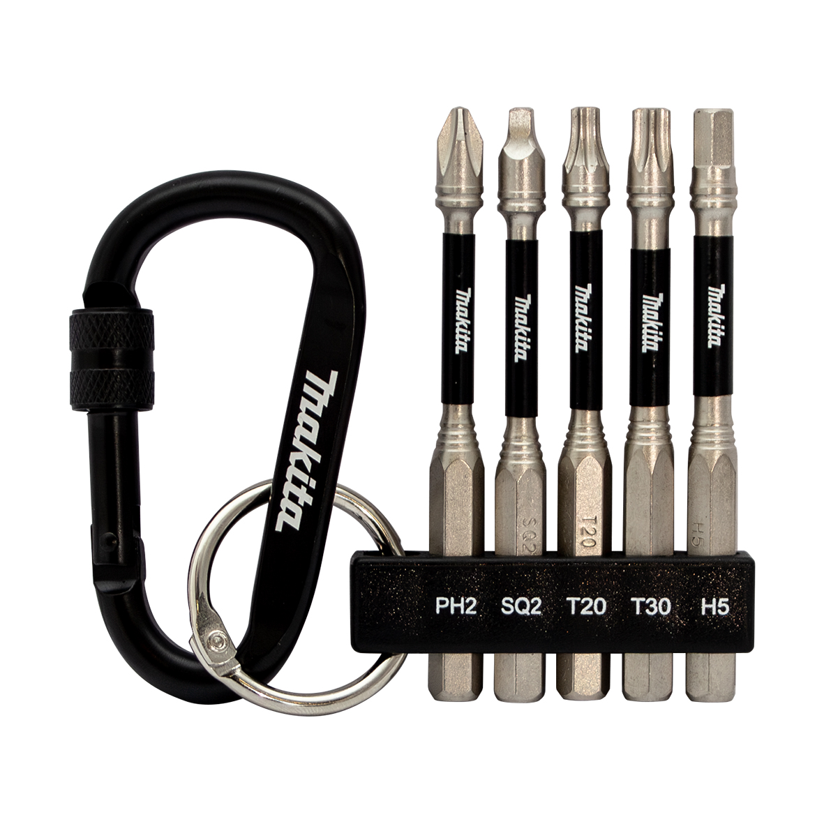 Makita E-26157 Impact XPS 5 Piece 76mm Mixed Power Screwdriver Bit Set with Carabiner Image