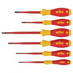 Wiha 35389 SoftFinish® Electric SlimFix®, Electrician’s Screwdriver Set VDE 1000V 6 Piece – Made in Germany