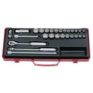 Koken 3206AM 3/8″ Square Drive Socket Set  12 Point 27 Piece Metric & SAE - Made in Japan