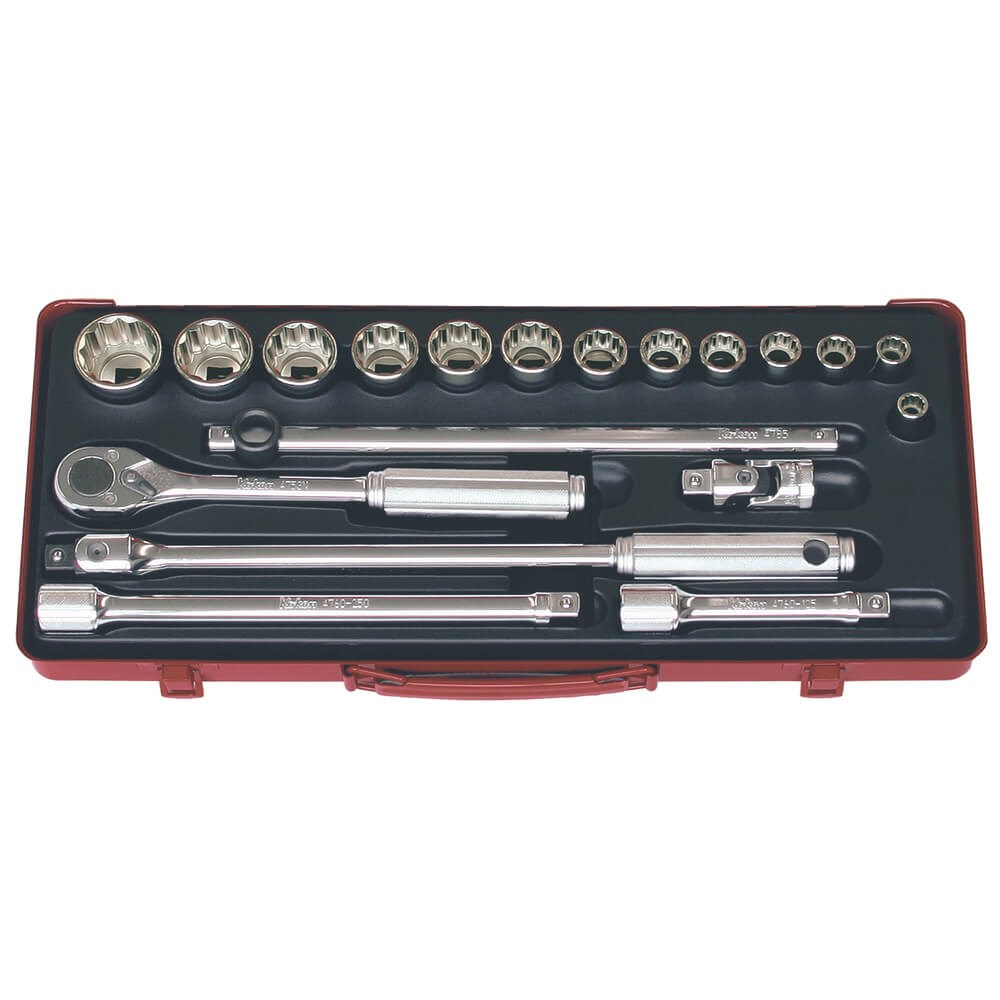 Koken 4241A 1/2″ Square Drive Socket Set 12 Point 19 Piece SAE – Made in Japan Image