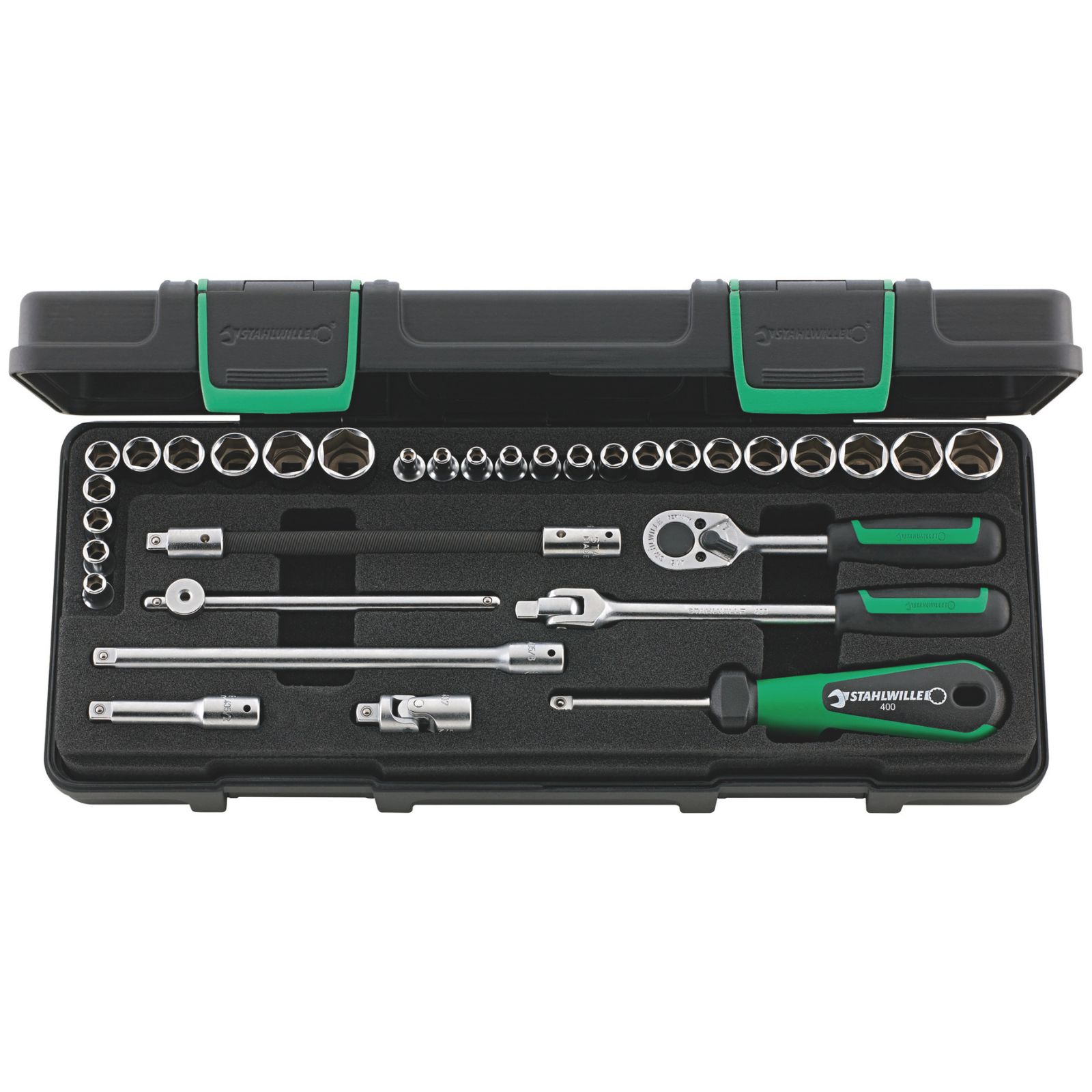 Stahlwille 96011162 40MA/25/8 1/4″ Square Drive Socket Set 12 Point Metric & SAE - Made in Germany Image