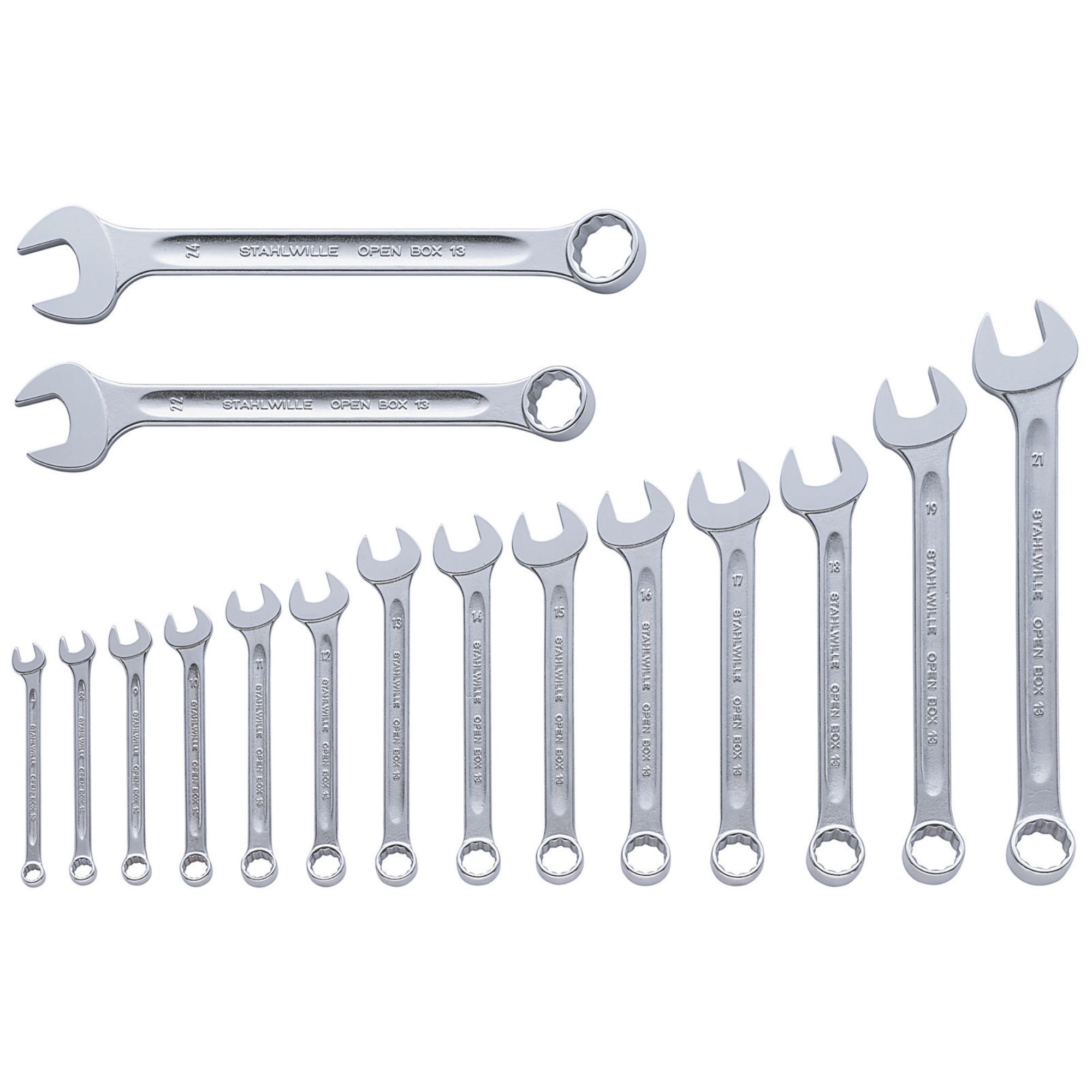 Stahlwille 96400816 Type TCS OPEN BOX 13/16 7-24mm Combination Ring Spanner Set 16 Piece Metric – Made in Germany Image