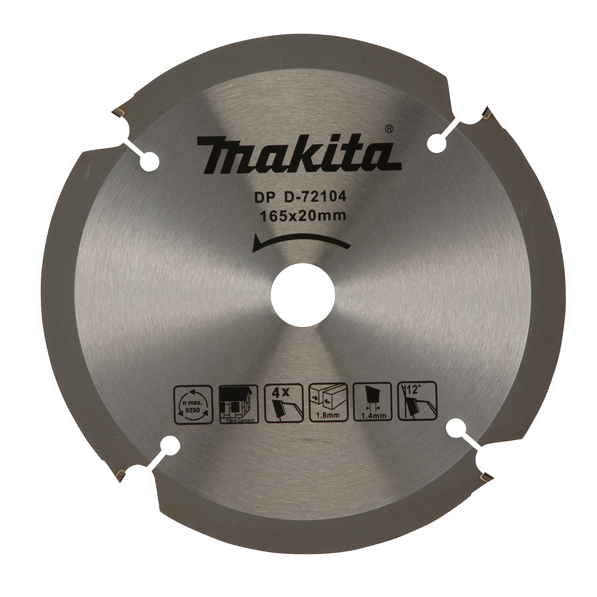 Makita D-72104 Economy Fibre Cement Saw Blade 165mm x 20mm x 4T Image