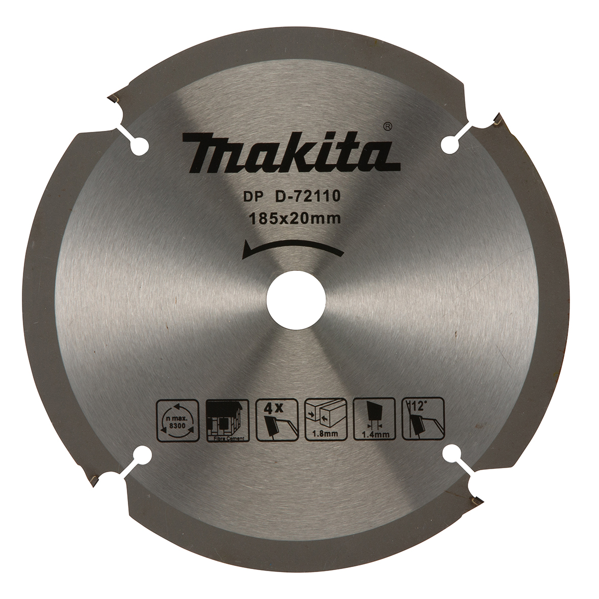 Makita D-72110 Economy Fibre Cement Saw Blade 185mm x 20mm x 4T Image