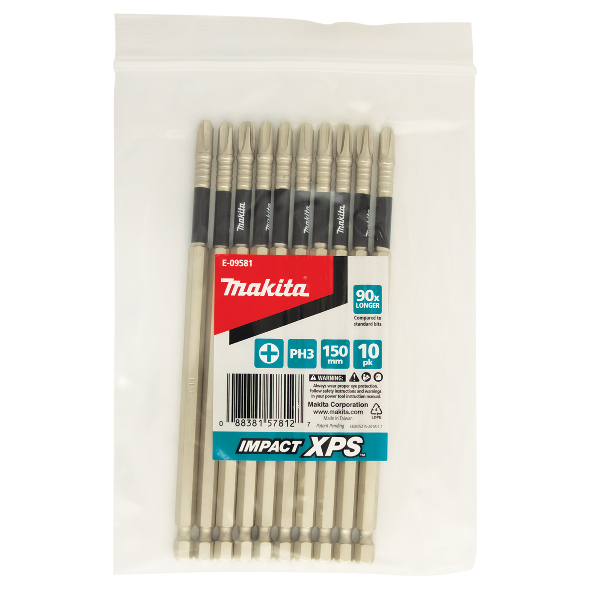 Makita E-09581 Impact XPS PH3 x 150mm Power Screwdriver Bit 10 Pack (Bulk) Image