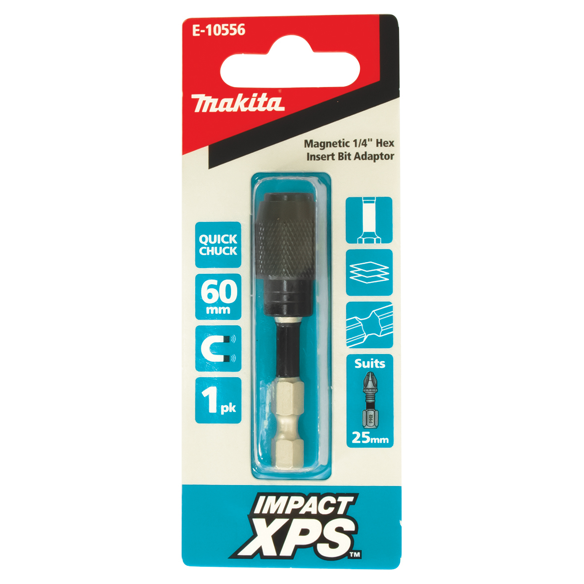 Makita E-10556 Impact XPS 60mm Magnetic Quick Chuck Insert Bit Holder - 1 Piece - Image 2