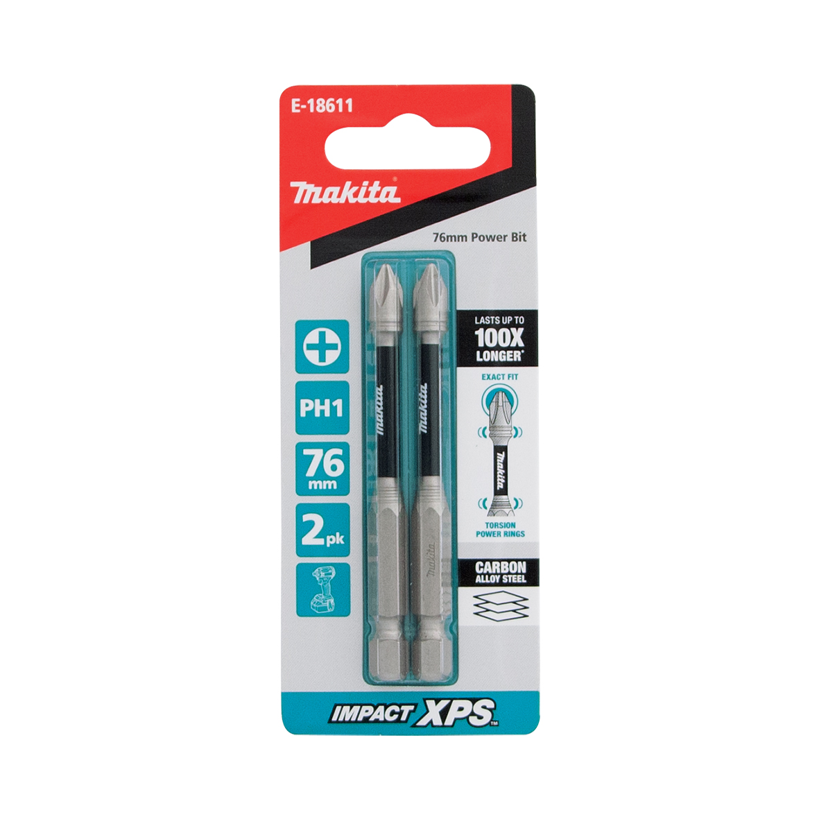 Makita E-18611 Impact XPS PH1 x 76mm Power Screwdriver Bit 2 Pack Image