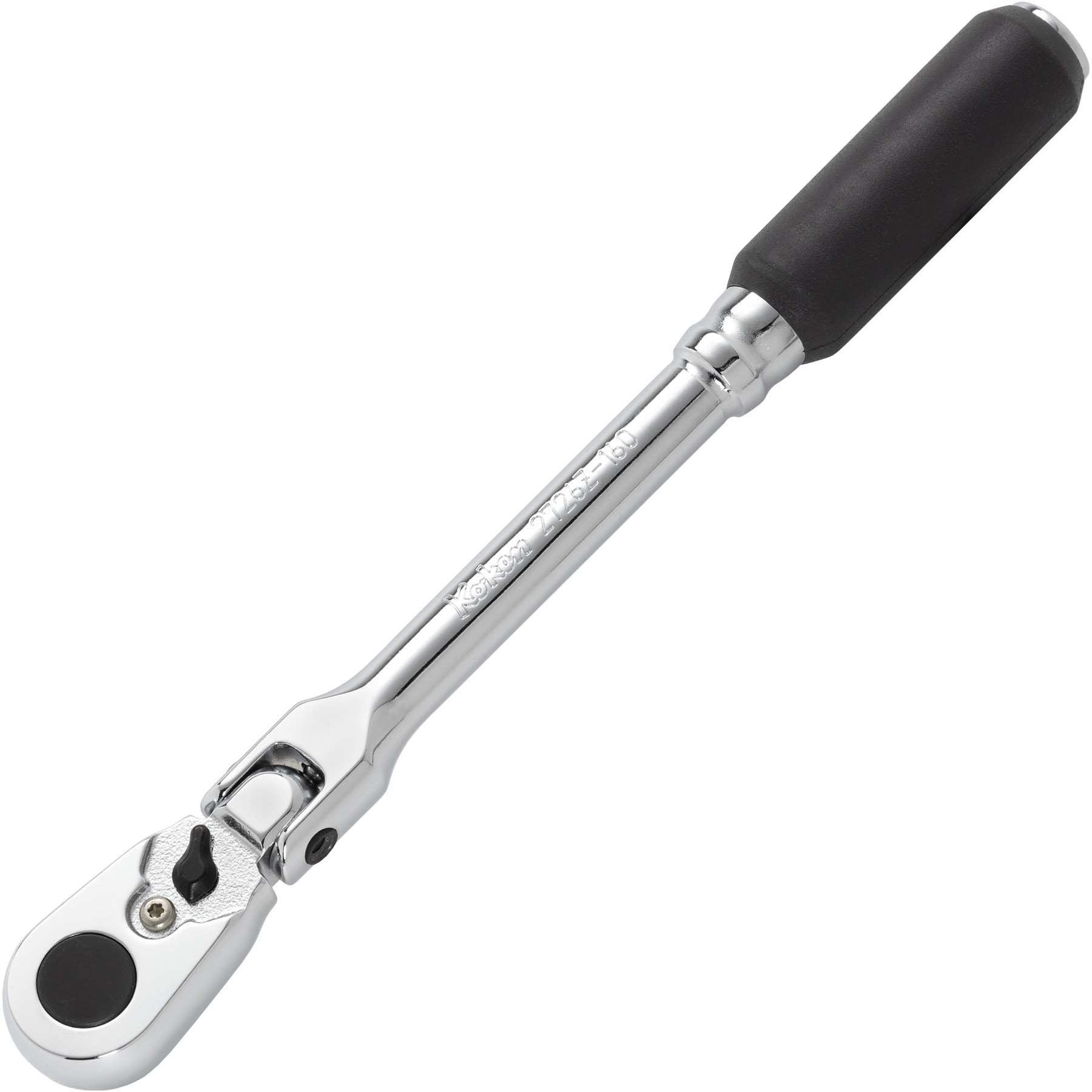 Koken 2726Z-3/8(L160) Z Series 3/8″ Square Drive Flexible Head, Reversible Ratchet Long 72 Teeth 160mm – Made in Japan Image