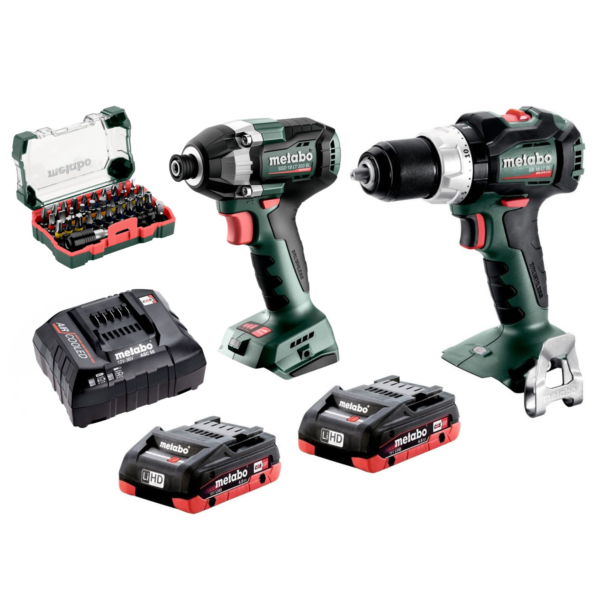 Metabo AU68207440 18V 4.0Ah Lithium-Ion Brushless Cordless Hammer Drill & Impact Driver Kit Image