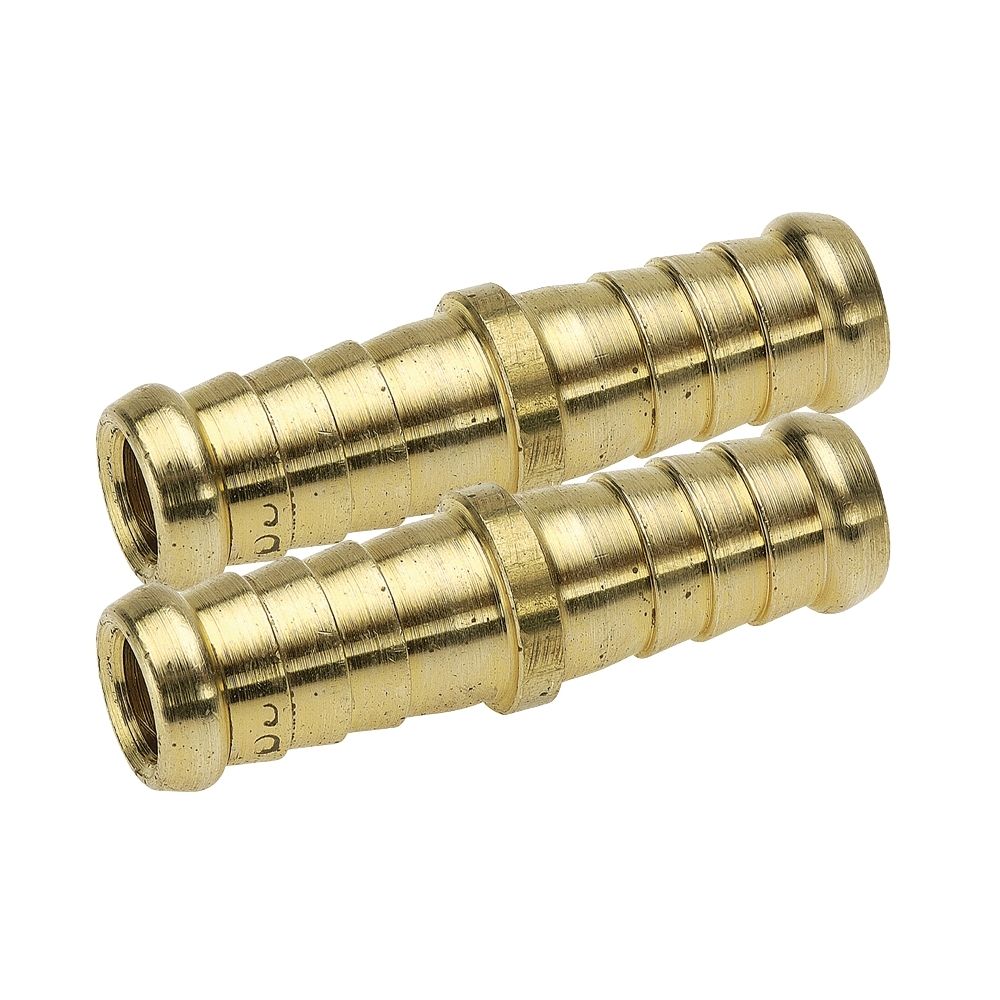 Jamec Pem 27.1283BL 3/8″ Double Ended Tail Brass Hose Joiner Fitting 2 Pack Image