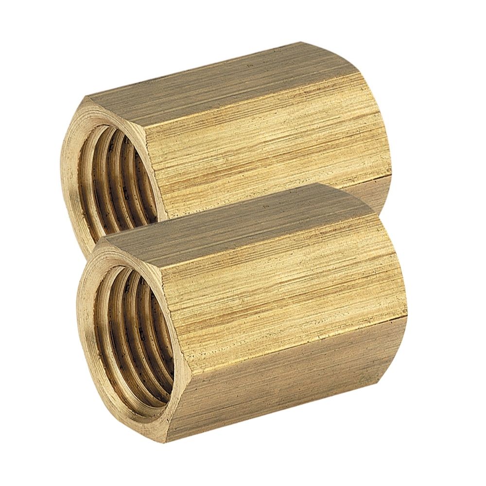 Jamec Pem 63.1551BL 1/4″ BSP Female High Quality Brass Fitting Hexagon Sleeve 2 Pack Image