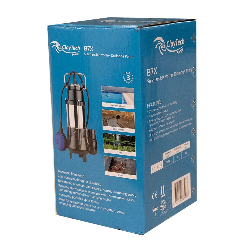 Claytech B7X Drainage Pump 7m Head 133 L/min 811526 - Image 2